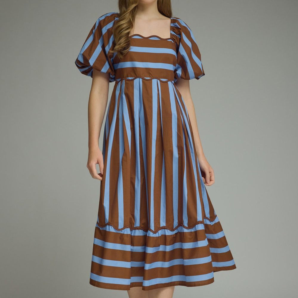 Blue Ridge Striped Maxi Dress by Entro