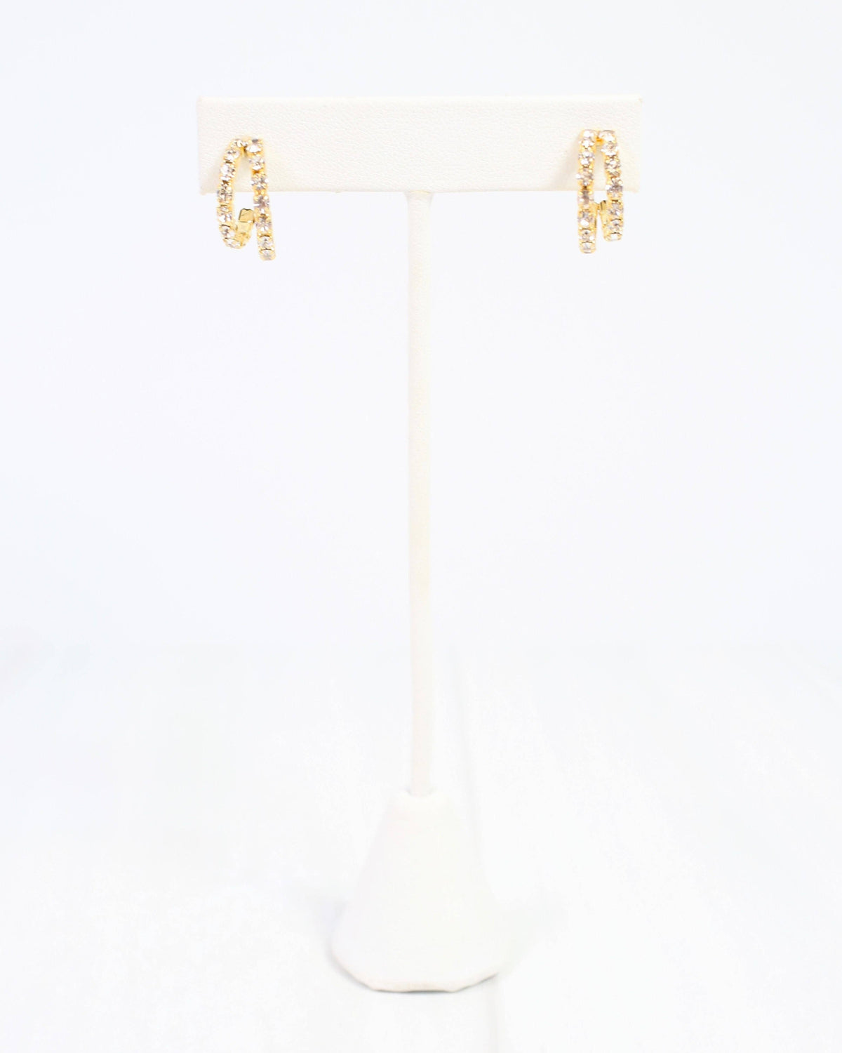 Crystal Rounded Double Hoops by Caroline Hill