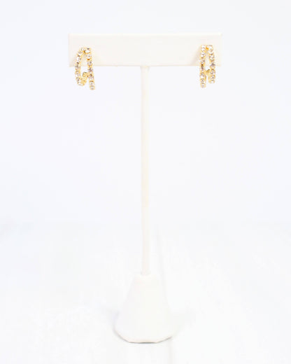 Crystal Rounded Double Hoops by Caroline Hill