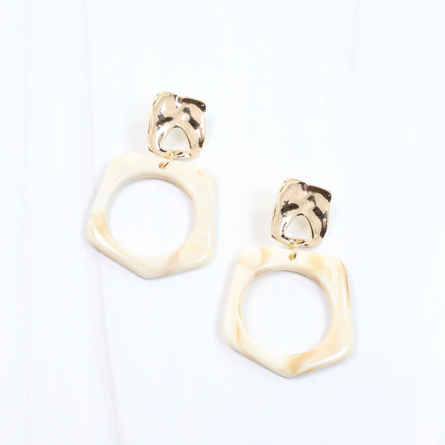Ceduna Hammered Gold Dangle by Caroline Hill