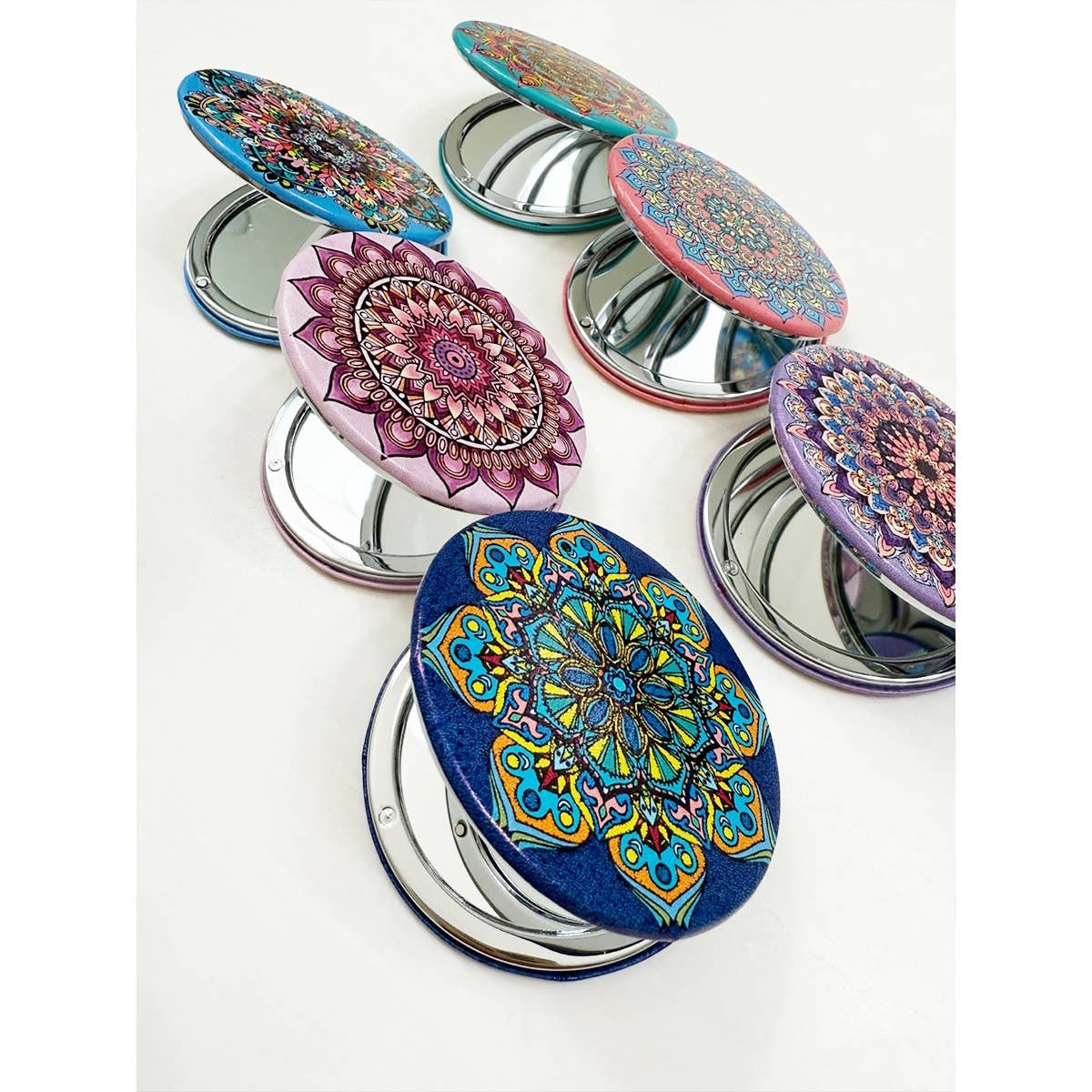 Mandala Double Sided Circle Cosmetic Mirror