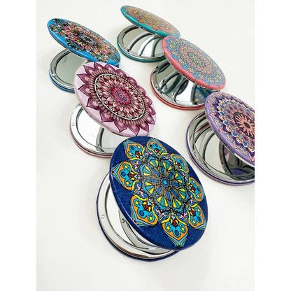Mandala Double Sided Circle Cosmetic Mirror