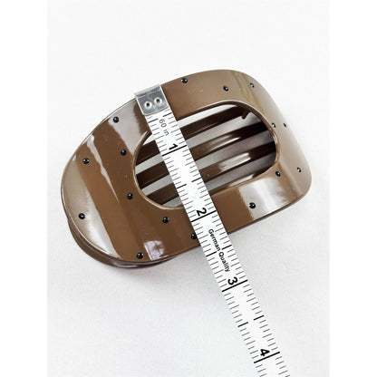 Polka Dot Oval Flat Hair Claw