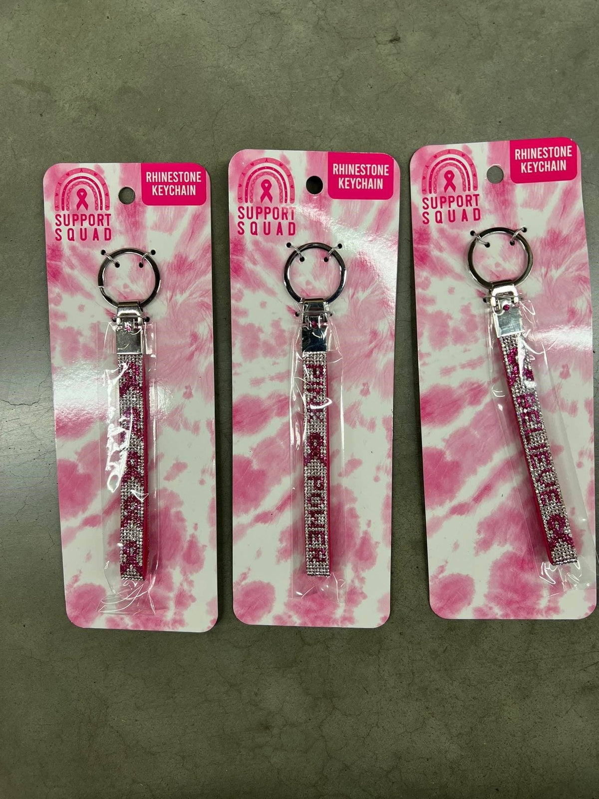 Breast Cancer Awareness Rhinestone Keychain