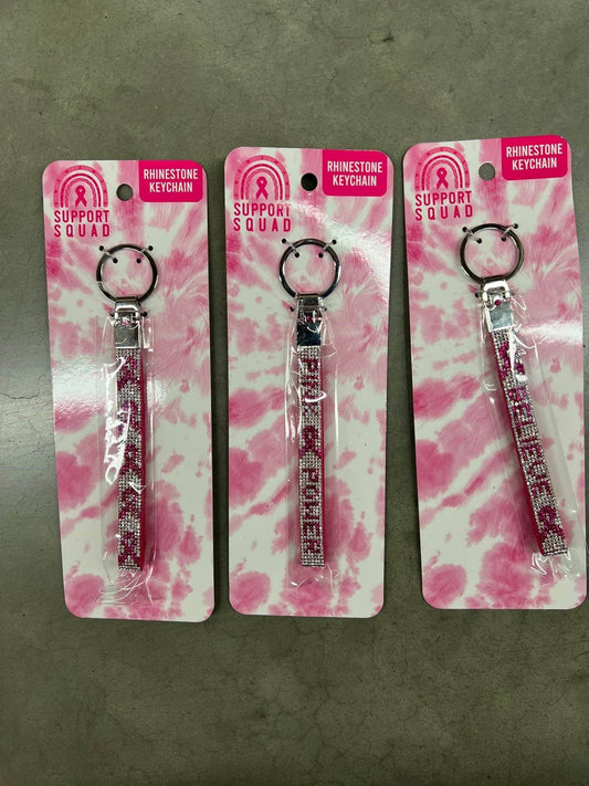 Breast Cancer Awareness Rhinestone Keychain