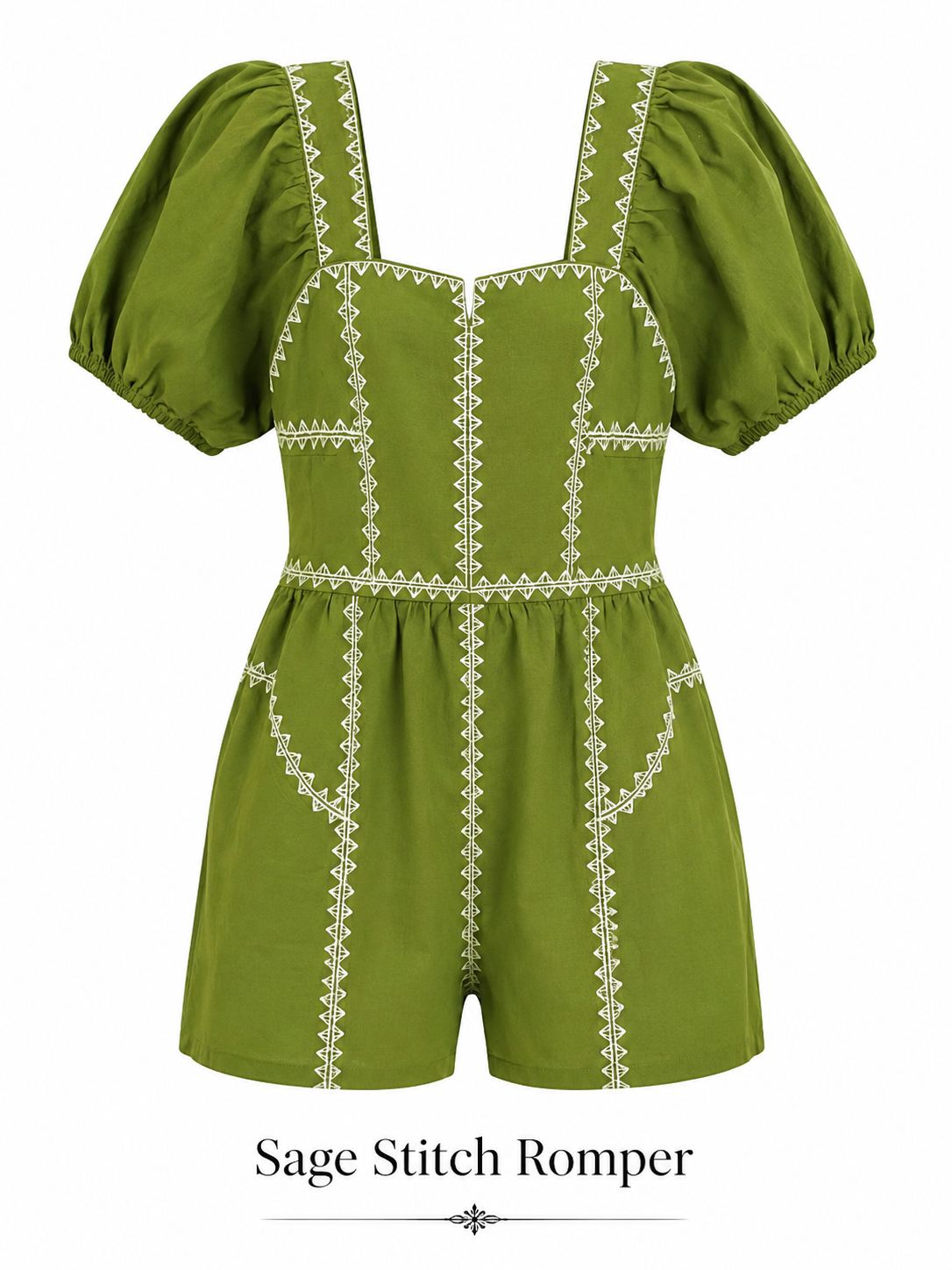 Sage Stitch Romper by Azura