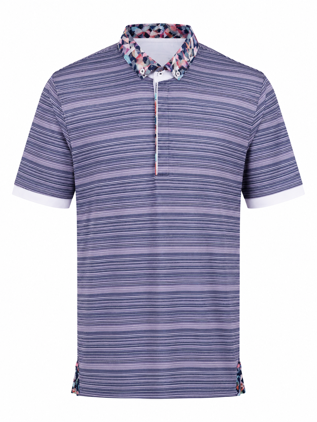 Men's Purple Striped Polo