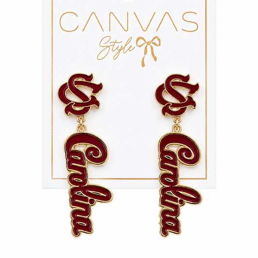 South Carolina Gamecocks Enamel Drop Earrings