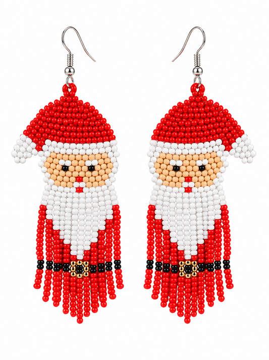 Santa Beaded Earrings