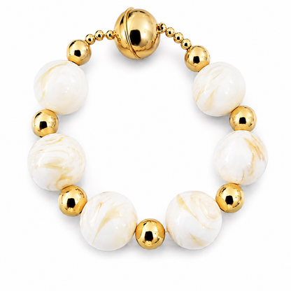 Golden Swirl Beaded Bracelet