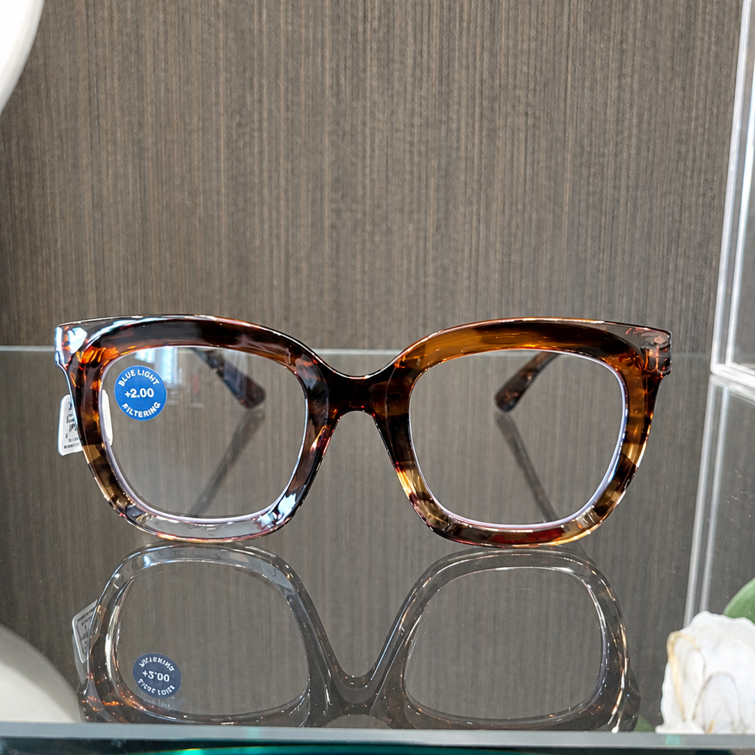 Cleo- Brown Ombre Horn- Readers by Peepers