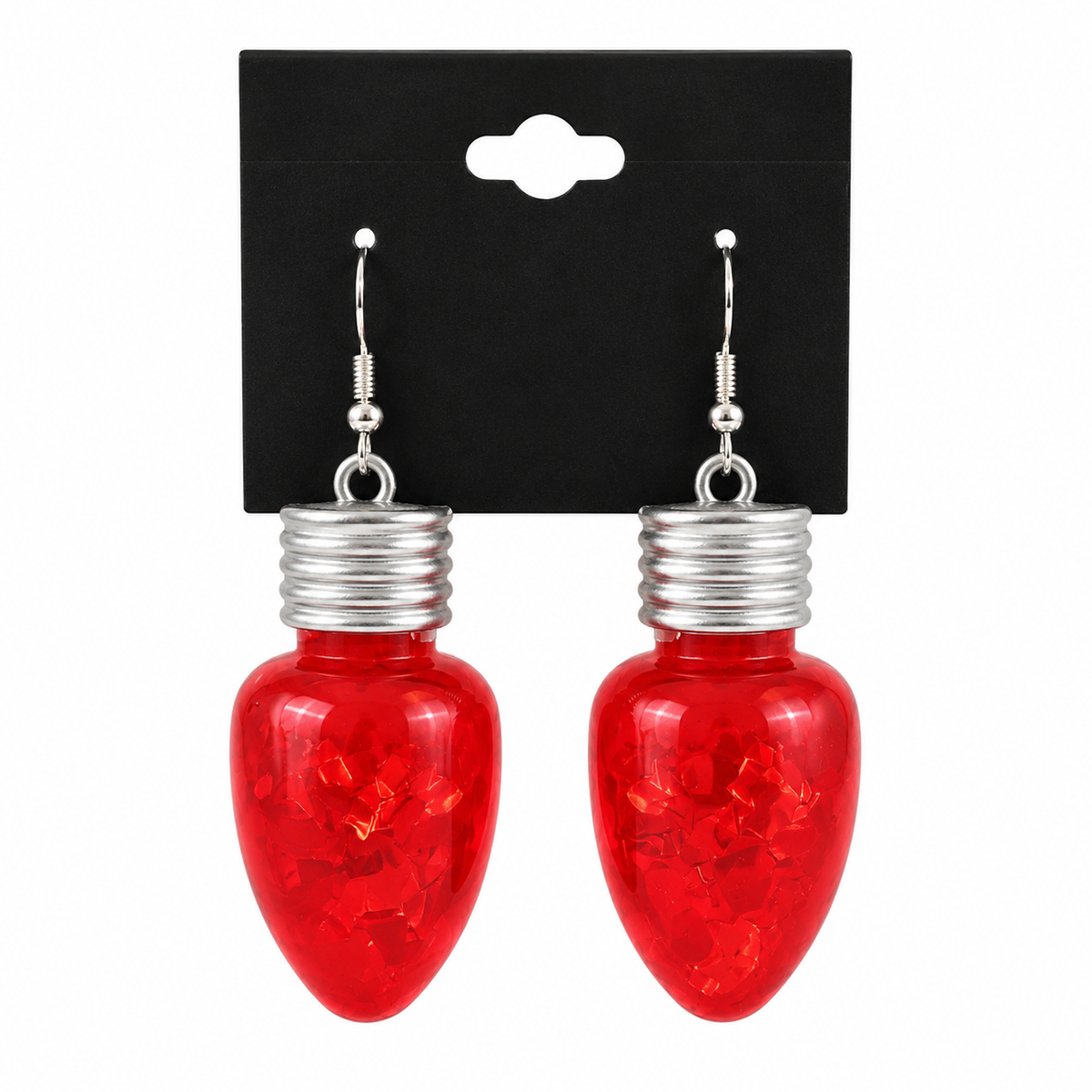 Red Christmas Light-Up Earrings