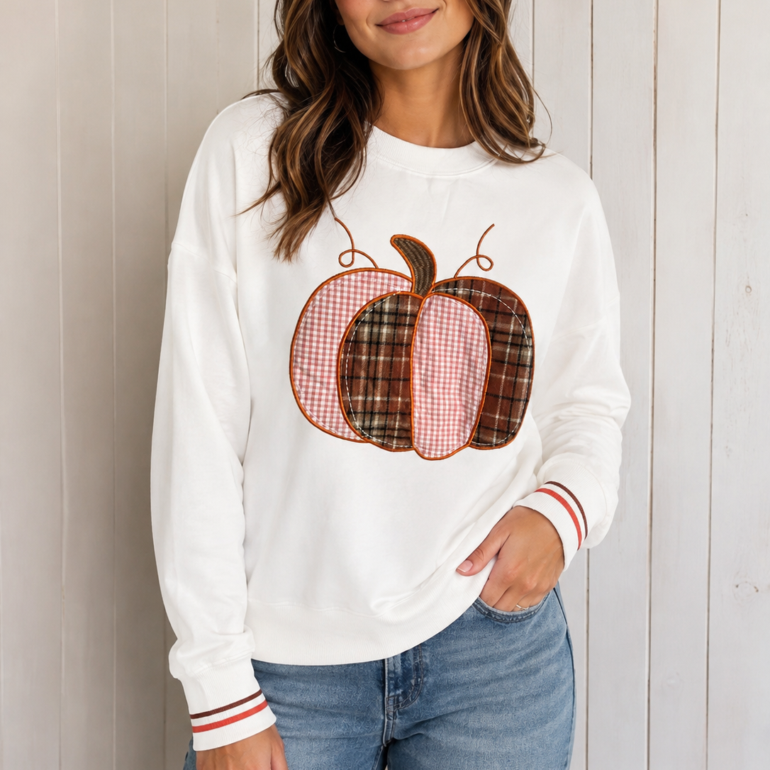 Patchwork Pumpkin Pullover by Grace & Emma