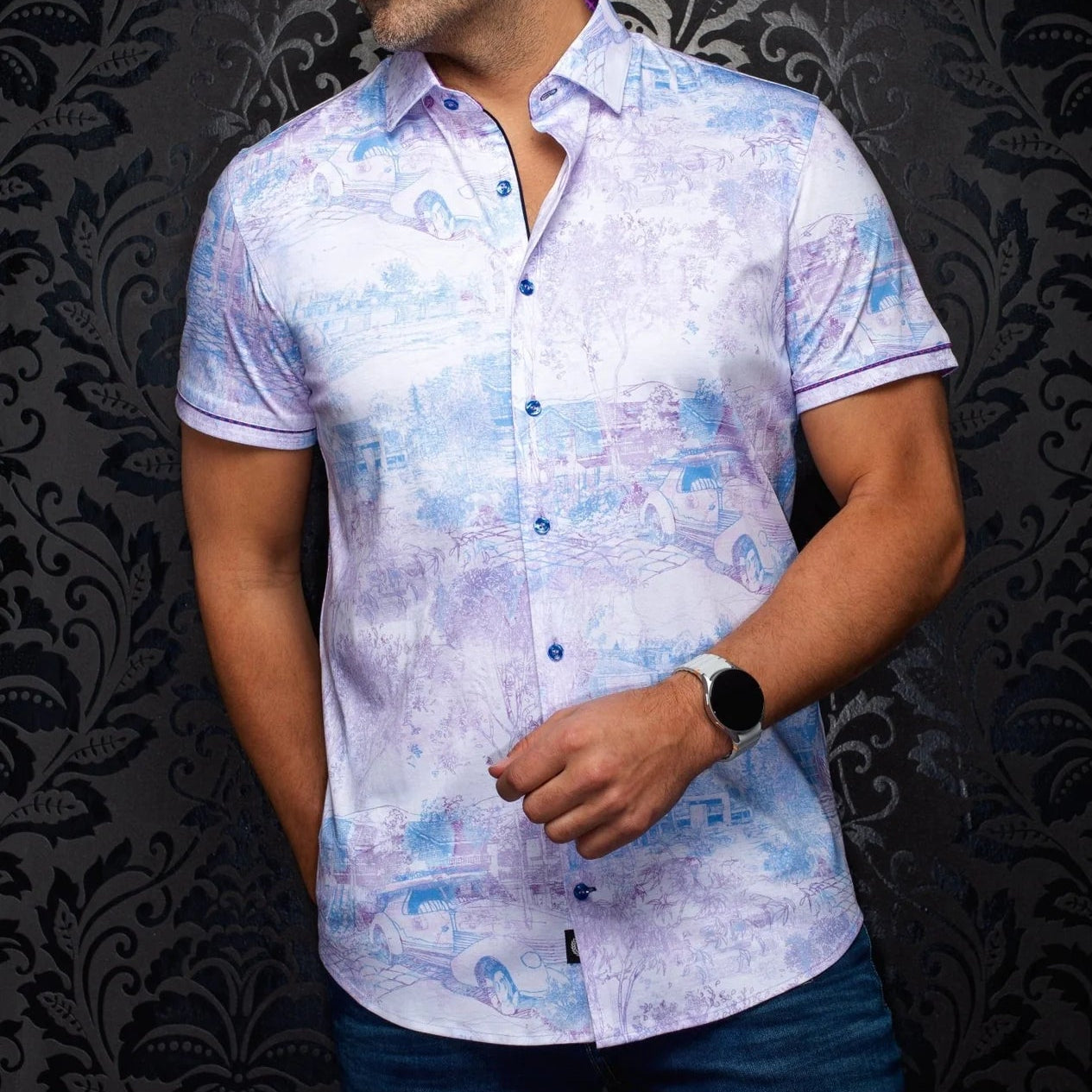 Gavelston Pink Men's knit short sleeve