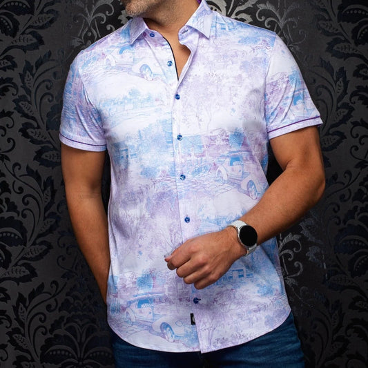 Gavelston Pink Men's knit short sleeve