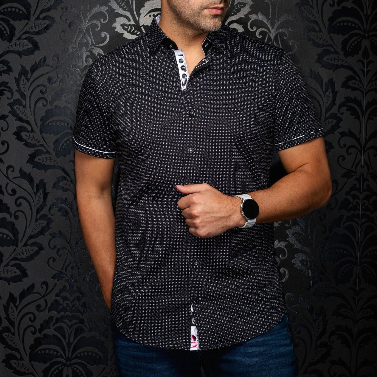 Rosefield black men's knit shirt