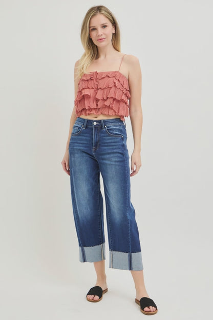 Risen Jeans - Slouchy Crop Barrel Cuffed Jeans (25.5" / 29.5" Inseam)