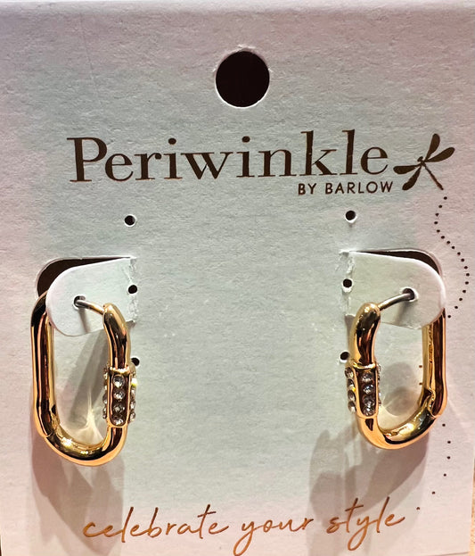 Gold Hoops w/Crystal Accent by Periwinkle