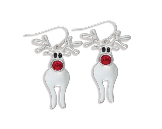 Red Nose Reindeer Earrings by Periwinkle