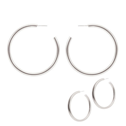 Metal Hollow Hoop Round Earring- 55mm