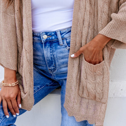 Crochet Open Front Cardigan