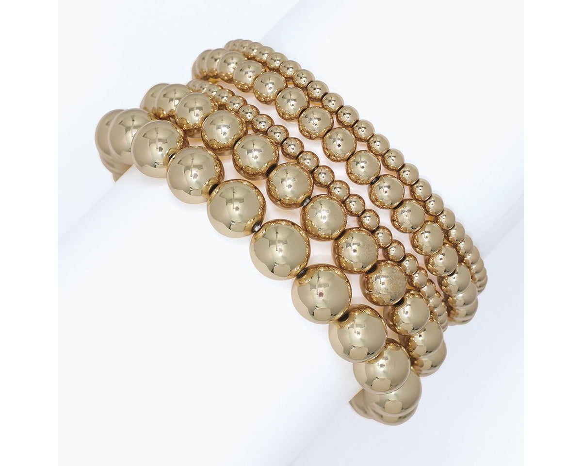 5 Strands of Polished Gold Beads by Periwinkle