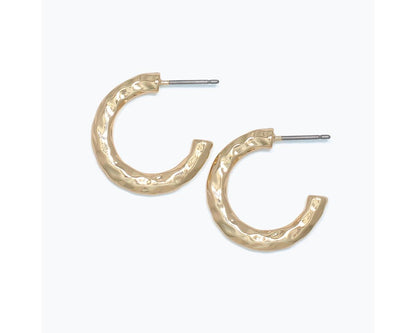Hammered Polished Hoops by Periwinkle