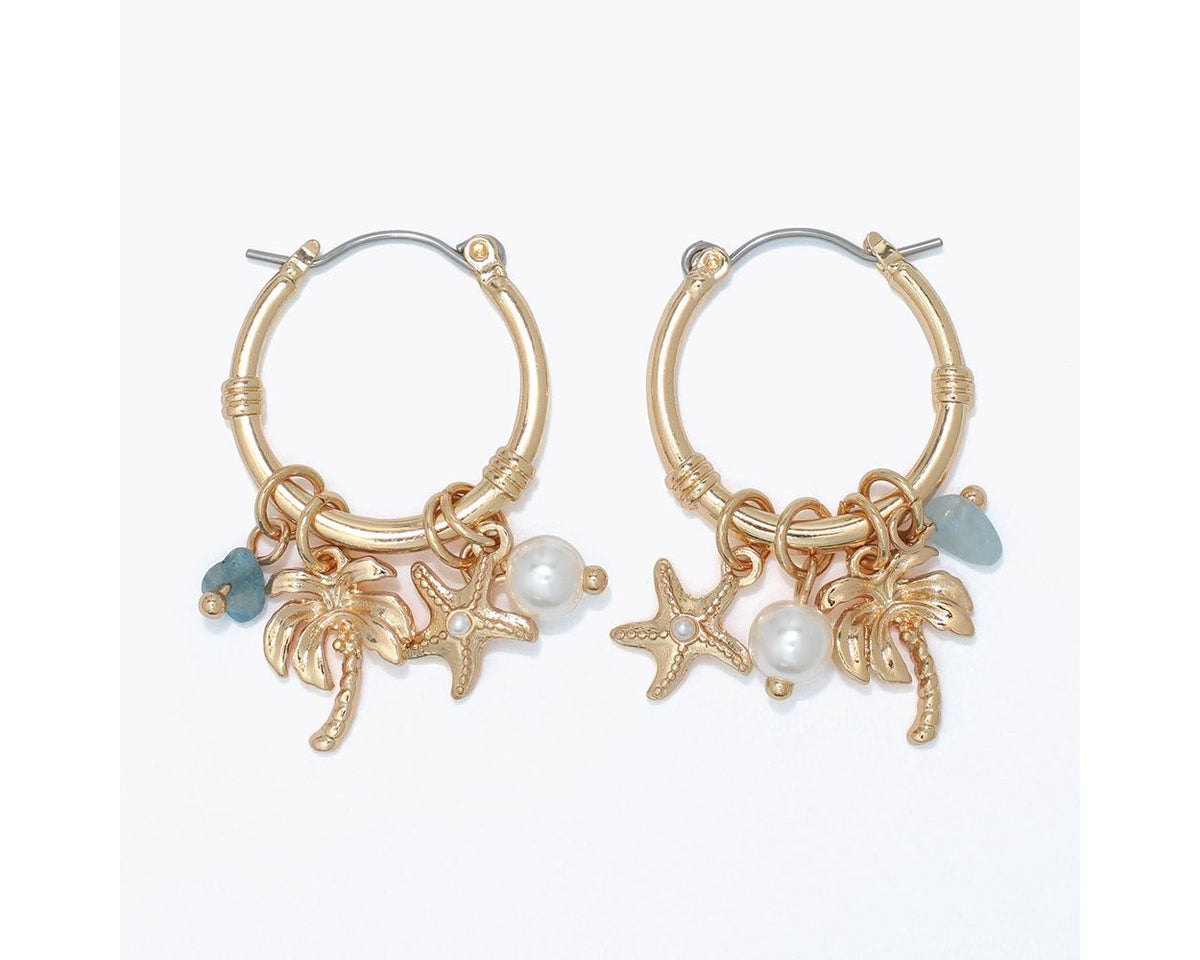 Amazonite & Gold Coastal Charm Earrings by Periwinkle