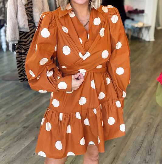 Cinnamon & Sugar Polka Dot Dress