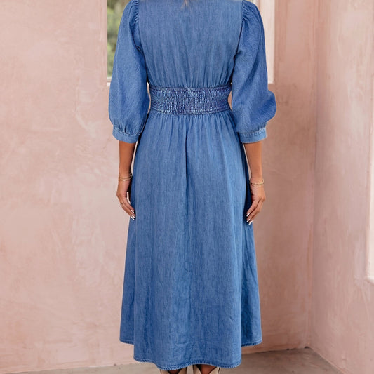Blue Belle Denim Midi Dress
