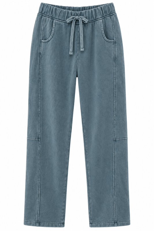 Barrel Leg Sweatpant- Faded Navy