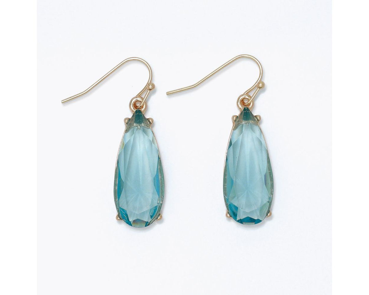Faceted Clear Blue Crystal Drops by Periwinkle