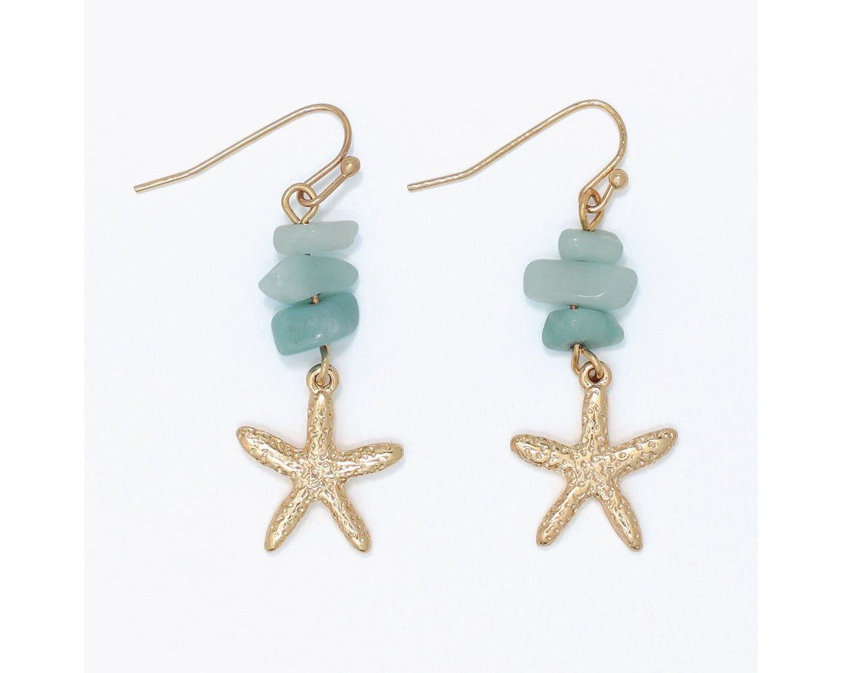 Textured Starfish & Mint Amazonite