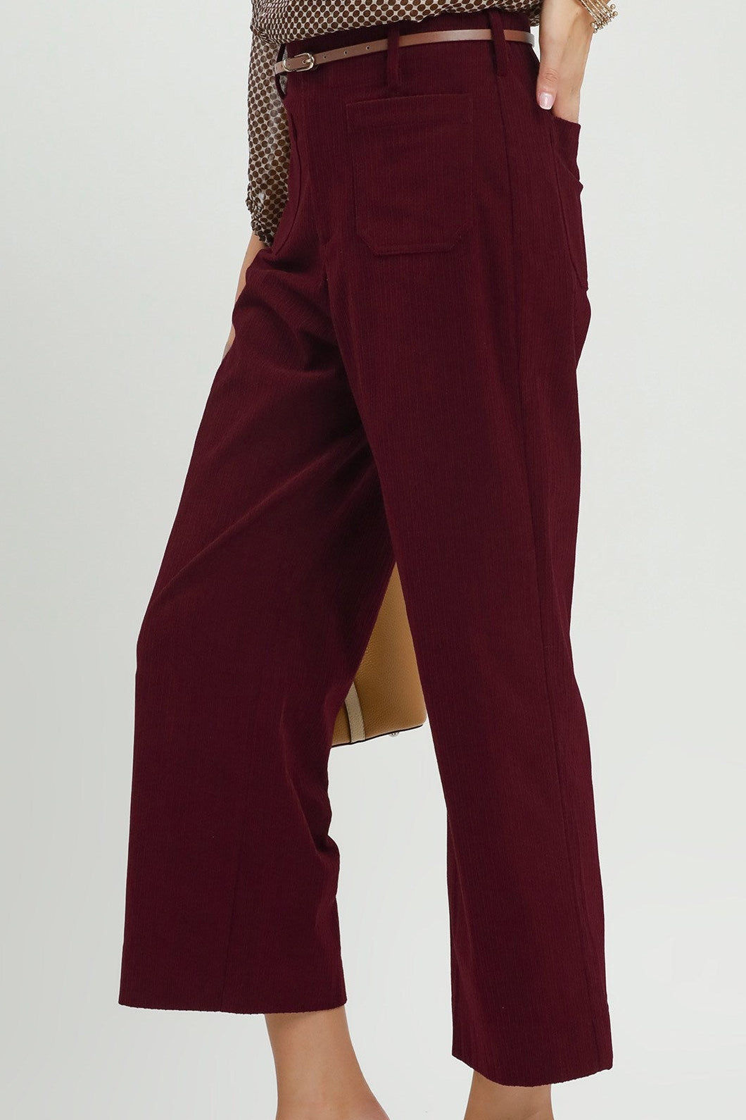 Corduroy Wide Leg Pants by Umgee
