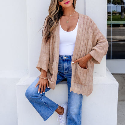 Crochet Open Front Cardigan