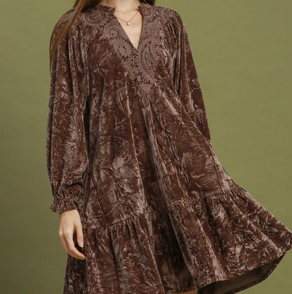 Velvet Lace Mini Dress by Umgee