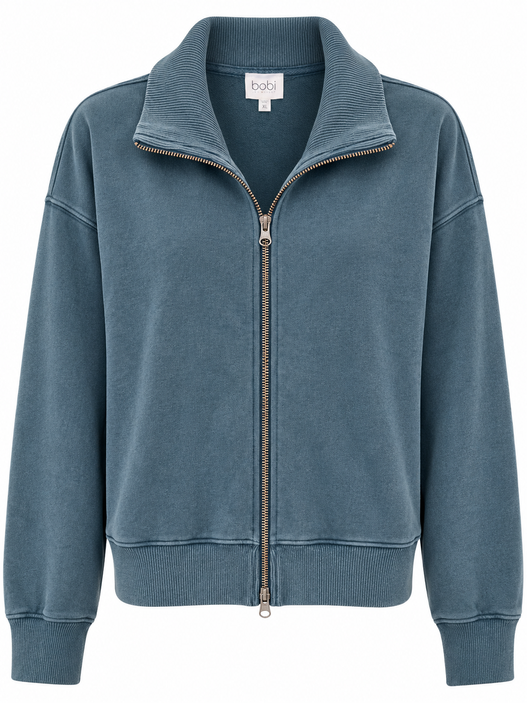 Funnel Neck Zip Up Faded Navy