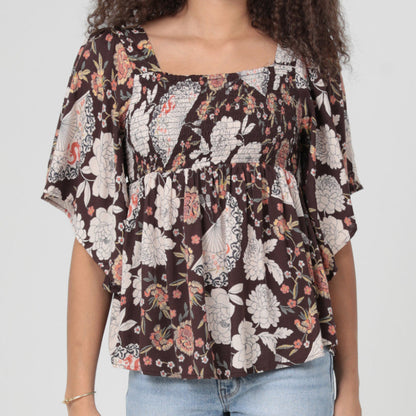 Autumn Bloom Smocked Top by Angie