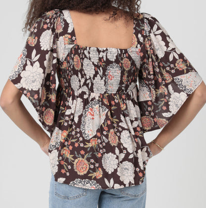 Autumn Bloom Smocked Top by Angie