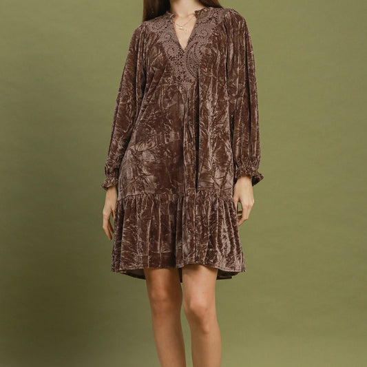 Velvet Lace Mini Dress by Umgee