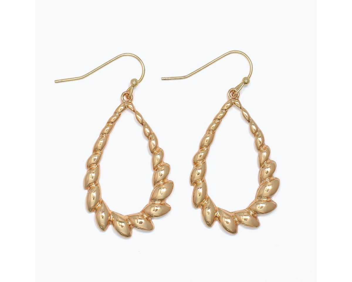 Decorative Gold Teardrop Earrings by Periwinkle
