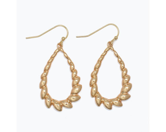 Decorative Gold Teardrop Earrings by Periwinkle