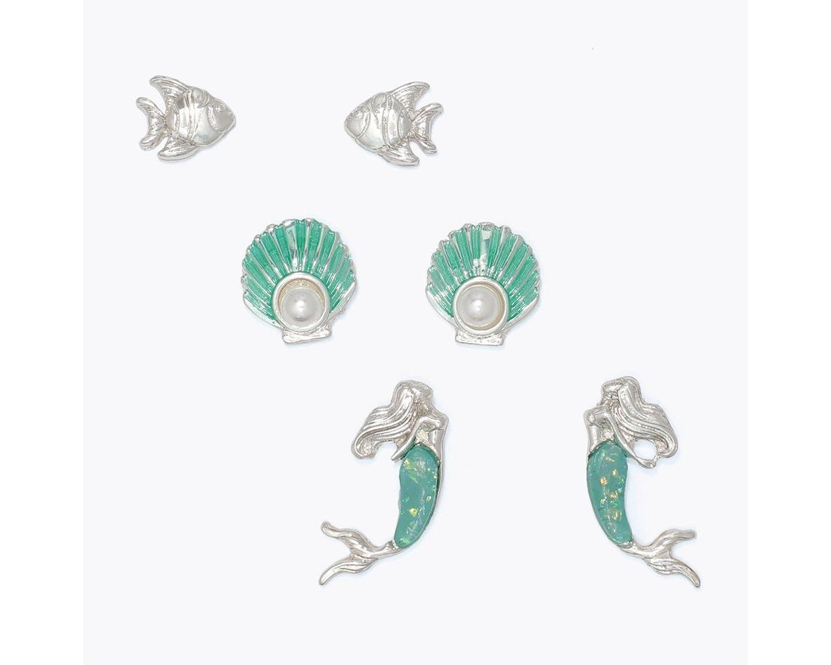 Mermaid & Sea Friends Earrings by Periwinkle