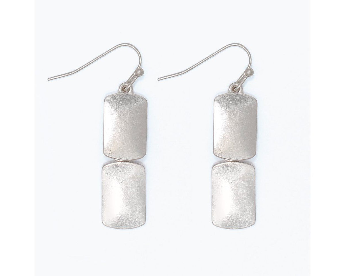 Burnished Gold Rectangle Dangles by Periwinkle