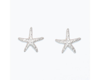 Hammered Starfish Earrings by Periwinkle