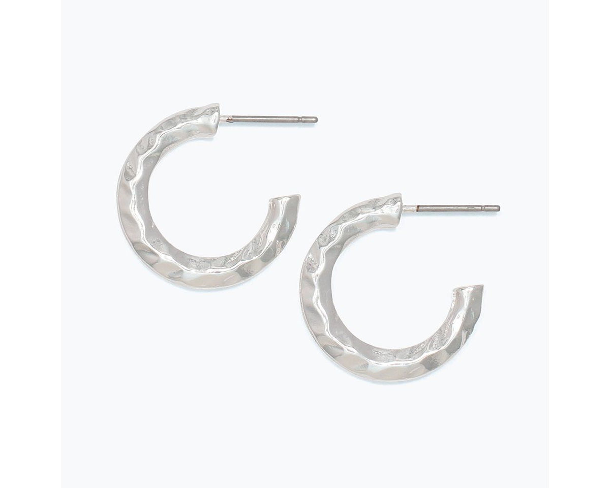 Hammered Polished Hoops by Periwinkle