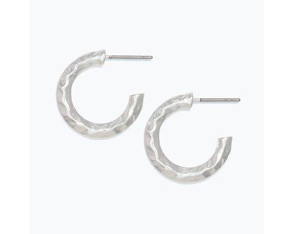 Hammered Polished Hoops by Periwinkle