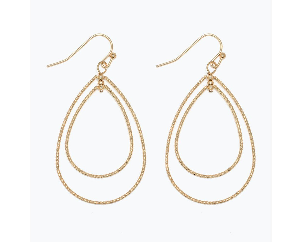 Delicate Gold Textured Teardrop Earrings by Periwinkle