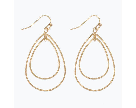 Delicate Gold Textured Teardrop Earrings by Periwinkle