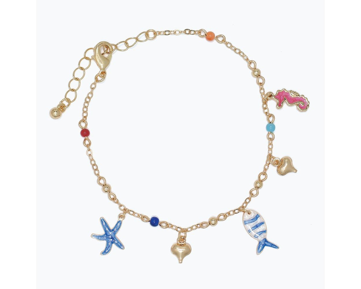 Mediterranean Icons on Gold Beads Bracelet by Periwinkle